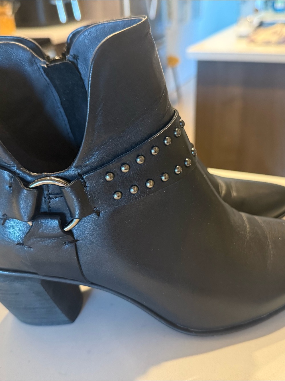 Miz Mooz Black Jayda  Studded Leather bootie